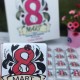 8 Mart Dünya Kadınlar Günü Özel Tasarım Çikolata Kare Karton Kutu - 01
