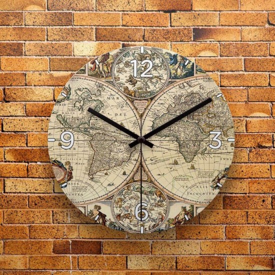 Tasarım Saat - Dünya Haritalı Özel Tasarım  Saat