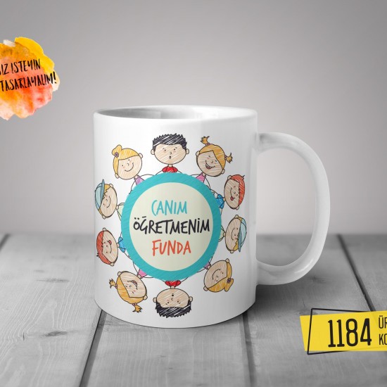 Kişiye Özel Baskılı Kupa - Canım Öğretmenim Tasarım Baskılı Kupa 1184