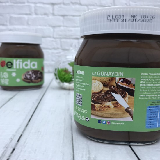 İsim Baskılı Yeşil Nutella- 2'li Set