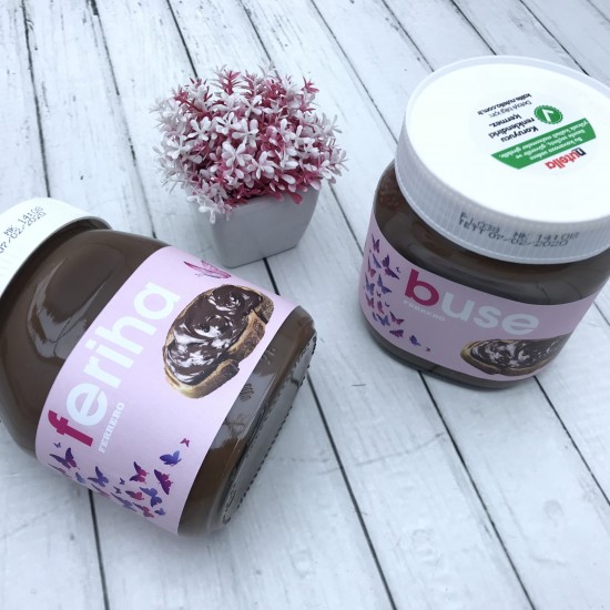 İsim Baskılı Pembe Nutella- 2'li Set