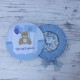 Bebek Çikolatası - Mavi Balonlu Ayıcık Baskılı Metal Yuvarlak Kutu 100lü