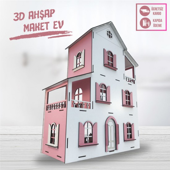 3D Ahşap Maket Ev - L7006