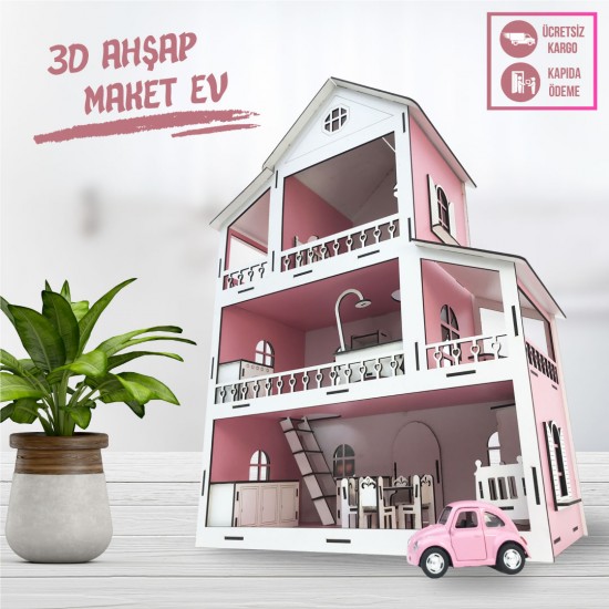 3D Ahşap Maket Ev - L7006