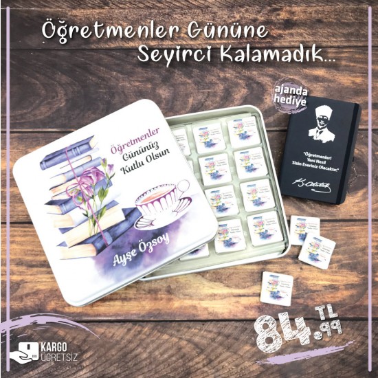 Öğretmenler Gününe Özel Ajanda Hediyeli Çikolata - 004